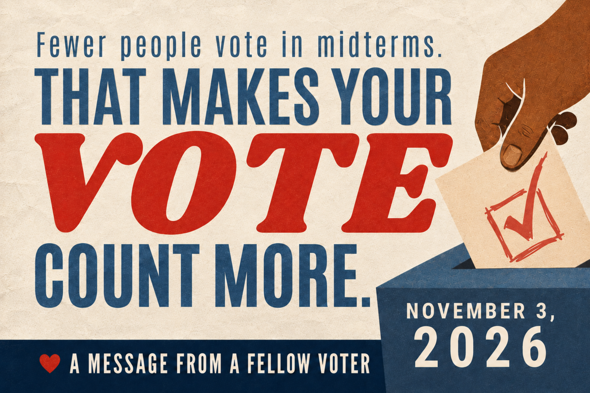 Your Vote Counts More postcard